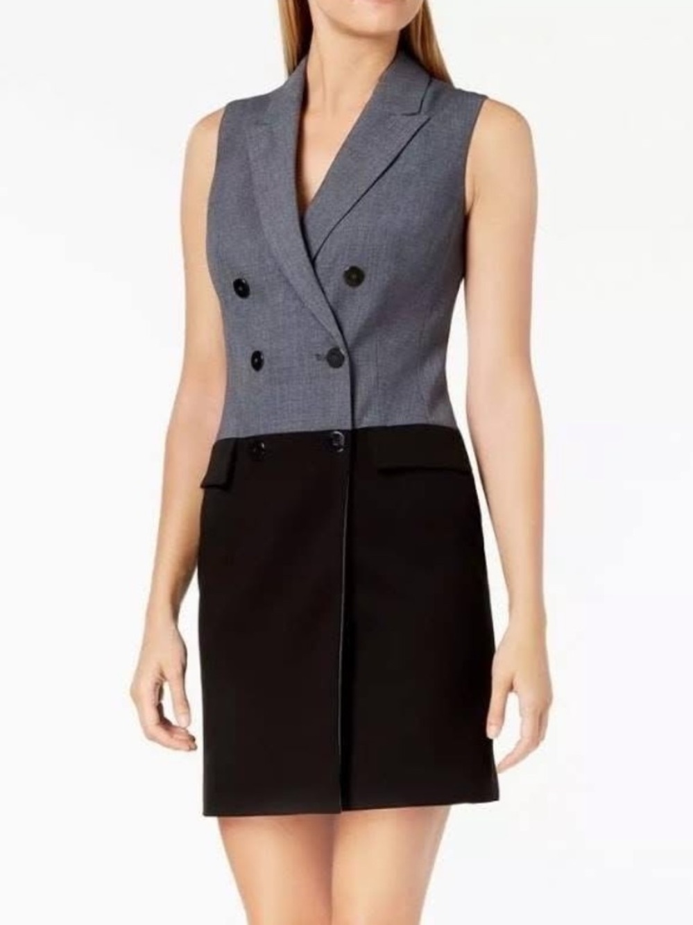 Calvin Klein Gray and White Label Wool Blazer